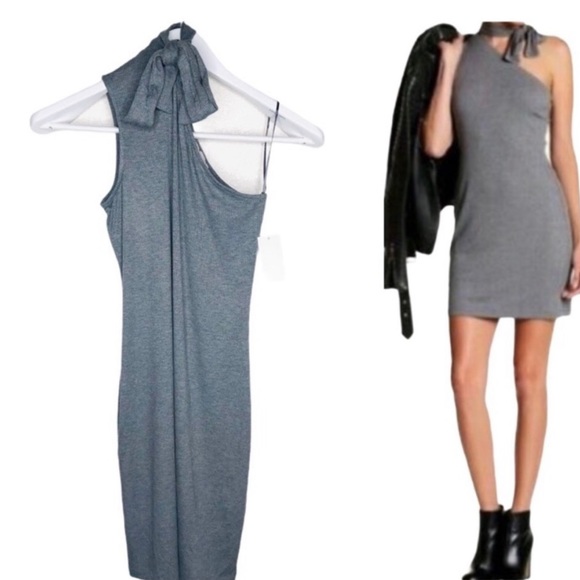Ribbed Knit Dress One Shoulder Cutout Bodycon NWT 1.State Cocktails Sexy XS - Picture 4 of 11